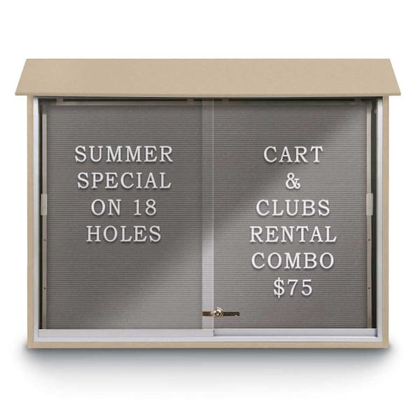 Indoor Enclosed Combo Board, 42"x32", Bronze Frame/Black Porc & Buff